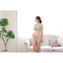 綿100％肌にやさしいリブハーフトップ(グレー×M)