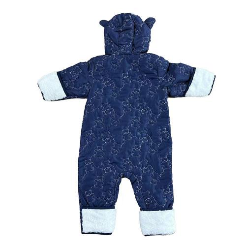 ジャンプスーツ くまみみ クマ柄 ネイビー×70cm