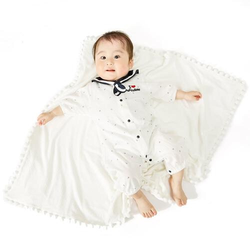 おくるみ ポンポンレース (オフホワイト) ベビーザらス限定