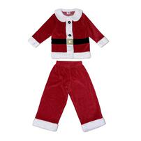 クリスマススーツ 男の子 女の子 キッズ 子供 サンタ サンタクロース 衣装 ベロア レッド×110cm ベビーザらス限定