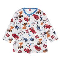 TOMICA トミカ 前開き長袖パジャマ 総柄 キルト 腹巻付き ブルー×100cm