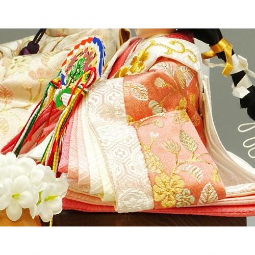 【雛人形】ケース親王飾り「透かし麻の葉木目調半円アクリル」（322656）