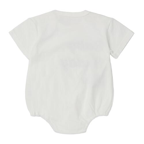 BUDDYLEE 半袖ボディスーツ&times;レギンス ロゴ ボーダー ホワイト&times;80cm