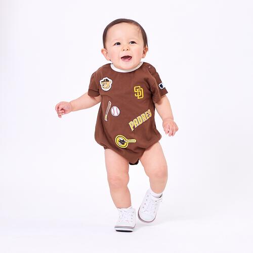 MLB ワッペン半袖ボディスーツ パドレス ブラウン&times;70cm  ベビーザらス限定 赤ちゃん 出産準備 出産祝い ベビー服 子供服