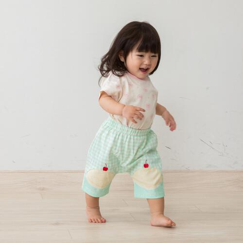 モンキーパンツ 天竺  クリームソーダ グリーン&times;90cm