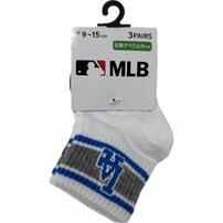 MLB 3足組ソックス ロゴ グレー&times;9-15cm ベビーザらス限定