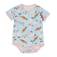 ディズニー ズートピア 半袖ボディスーツ 総柄 ジュディ ブルー&times;70cm