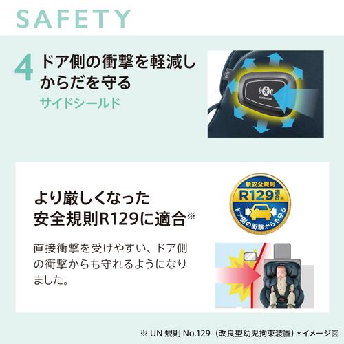 Aprica アップリカ クルリラ エックス プラス シェル（ネイビー）セパレート式チャイルドシート R129適合 新生児～4歳頃まで