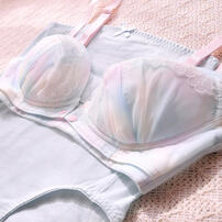 チュールフロントオープンブラ＆ショーツ（サックス×L） ベビーザらス限定