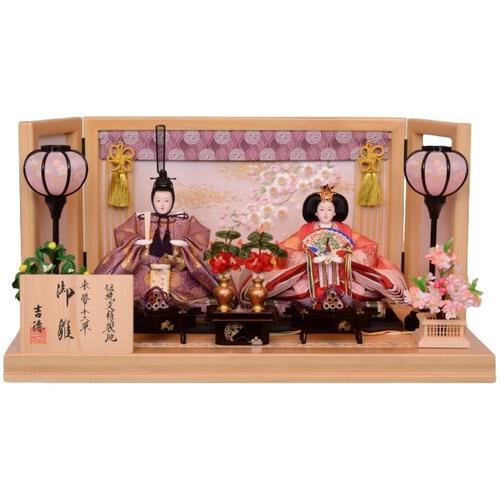 【雛人形】親王飾り「御簾付屏風枝桜刺繍」 (605859)ひな人形 ひな祭り お雛様 おしゃれ【メーカー直送】