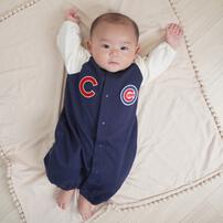 MLB スタジャン風ドレスオール  カブス ネイビー&times;50-70cm ベビーザらス限定