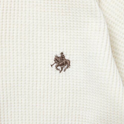 POLO BCS ワッフル半袖ポロシャツ オフホワイト&times;90cm