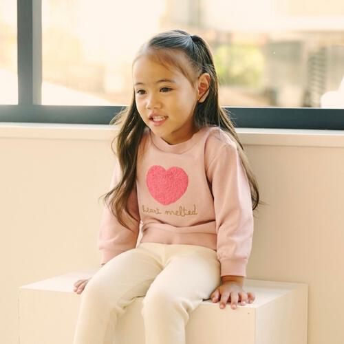 Sophitica さがら刺繍 デイリートップス ハート(ピンク&times;80cm)