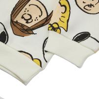 SNOOPY スヌーピー 長袖デイリートレーナー 起毛 総柄 ナチュラル×80cm ベビーザらス限定