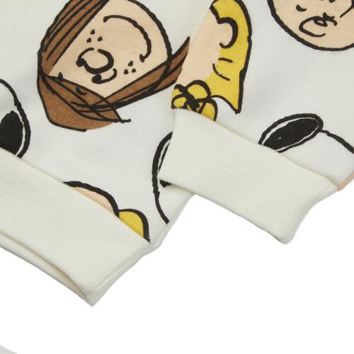 SNOOPY スヌーピー 長袖デイリートレーナー 起毛 総柄 ナチュラル×80cm ベビーザらス限定