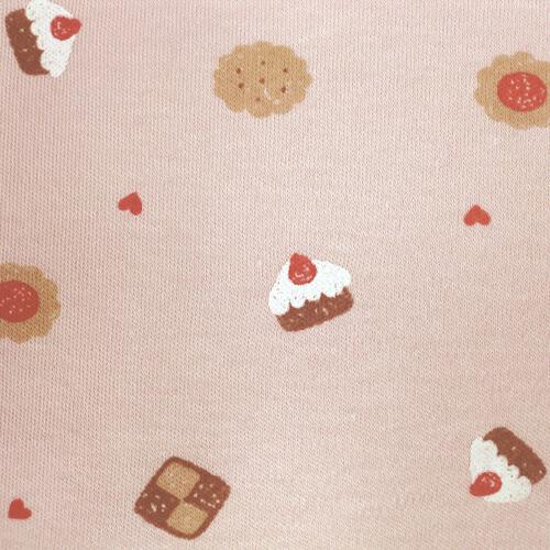 半袖ロンパース肌着 2枚組 保湿スムス ケーキ ピンク×80cm