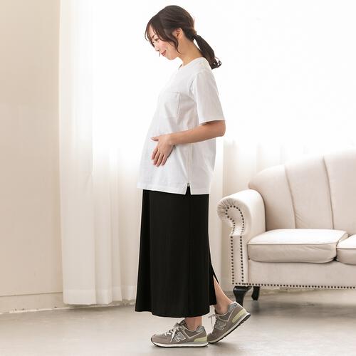 ランダムテレコマキシスカート ブラック×M-L