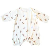 長袖前開きワンタッチロンパース クマ(ブラウン×50-60cm) ベビーザらス限定