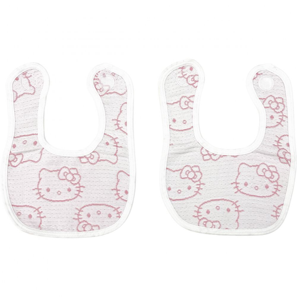 SANRIO サンリオ 多重織ガーゼスタイ2枚組 キティ レッド×ﾌﾘｰ