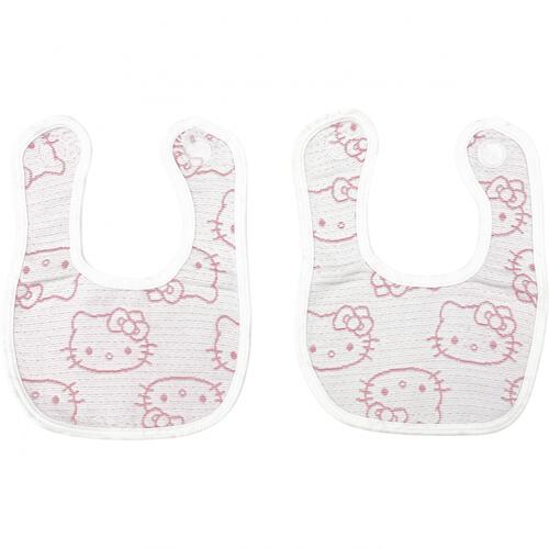 SANRIO サンリオ 多重織ガーゼスタイ２枚組 キティ レッド&times;ﾌﾘｰ ベビーザらス限定