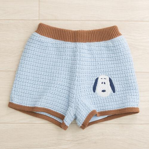 SNOOPY スヌーピー ショートパンツ クロシェニット ライトブルー&times;90cm ベビーザらス限定