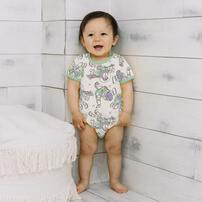 ディズニー トイストーリー 半袖ボディスーツ 総柄 バズ ホワイト&times;80cm