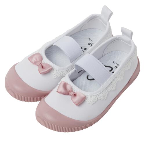 上履き リボン フリル ピンク&times;18cm ベビーザらス限定