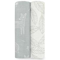 エイデンアンドアネイ エッセンシャルズ シルキーソフトスワドル 2枚組 (ミディアムグレー×フリー)