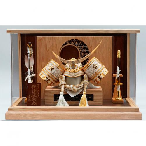 【五月人形】兜ケース飾り「伊達政宗木目調衝立付きアクリル」（538284）トイザらス・ベビーザらス限定【メーカー直送】