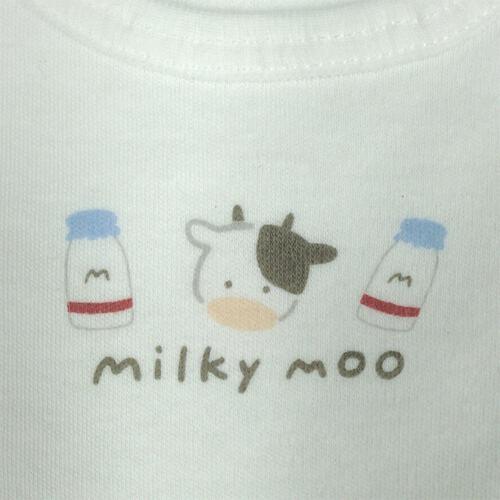 長袖シャツ肌着2枚組 スムス 牛×パン パステルブルー×80cm ベビーザらス限定