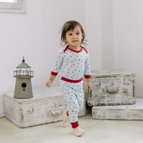 【FirstCloset×mioさん】 長袖ボディスーツ レギンス付き スムス サックス×70-80cm ベビーザらス限定