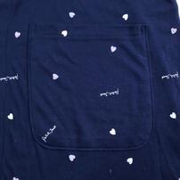 Petit jouet for maternity プティジョエット 長袖テーラーパジャマ 腹巻レギンス スムース ハート柄(ネイビー×M-L)