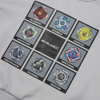 BEYBLADE X 長袖トレーナー 図鑑アート ベイブレード エックス グレー&times;130cm