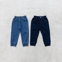 RAT-A-TATR ラッタッター デイリーパンツ インディゴミニ裏毛 ロングパンツ(ブルー&times;90cm)