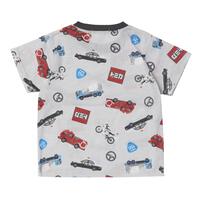 TOMICA トミカ 半袖パジャマ 総柄 腹巻付き グレー&times;110cm