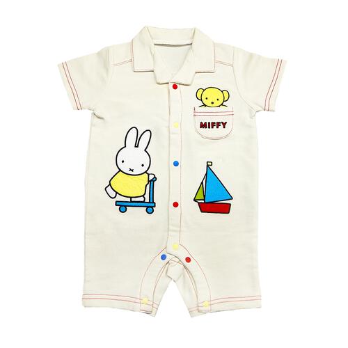 miffy ミッフィー 半袖カバーオール デニムニット ナチュラル&times;80cm  ベビーザらス限定