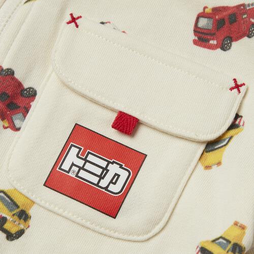 【TOMICA kie_158さんプロデュース】TOMICA トミカ つなぎ オーバーオール ホワイト×100cm