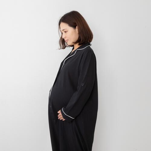 長袖テーラーワンピースパジャマ ロンパース型 天竺 袖ボタン付 ベビーザらス限定