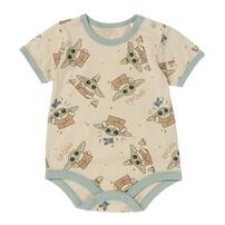 Disney ディズニー スターウォーズ 半袖ボディスーツ 総柄 グローグー ベージュ&times;70cm ベビーザらス限定 赤ちゃん 出産準備 出産祝い ベビー服 子供服