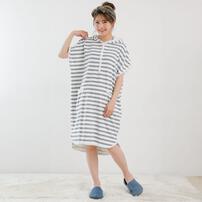 バスローブポンチョ（グレー）(グレー×M-L)