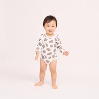 長袖ロンパース肌着 2枚組 スムス 恐竜&times;牛 ブルー&times;90cm ベビーザらス限定