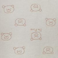 半袖ロンパース肌着 2枚組 保湿スムス くま ホワイト&times;70cm