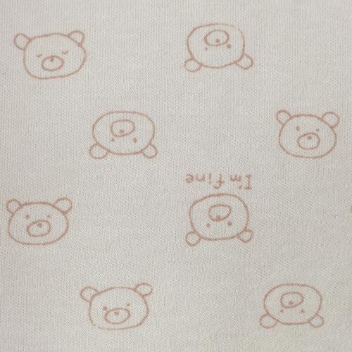 半袖ロンパース肌着 2枚組 保湿スムス くま ホワイト&times;70cm