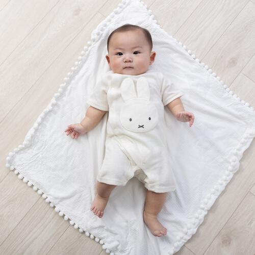 miffy ミッフィー 半袖フィットオール パイル ホワイト&times;50-60cm  ベビーザらス限定