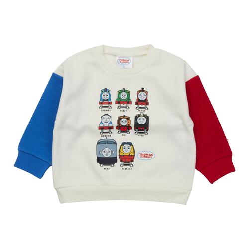 THOMAS トーマス 長袖デイリートレーナー 起毛 図鑑アート ナチュラル×90cm ベビーザらス限定