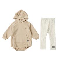 POLO BCS レギンス付フードロンパース ベージュ×80cm ベビーザらス限定
