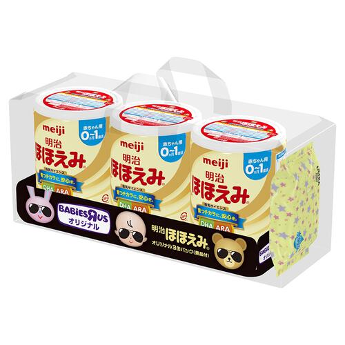 明治ほほえみ800g 3缶パック＋ウルトラプラス水99.9%おしりふき80枚 ベビーザらス限定