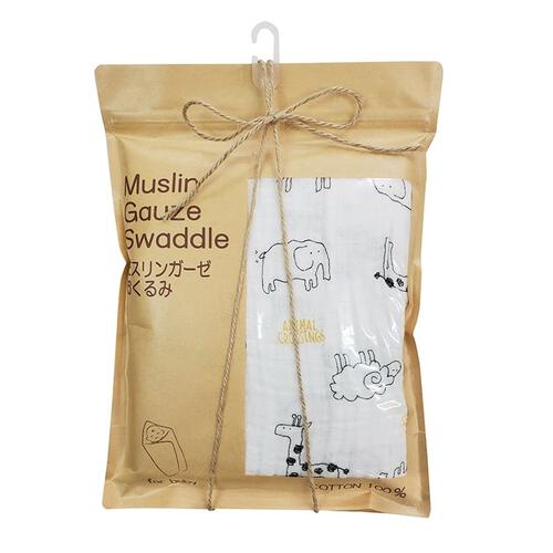 モスリンガーゼおくるみ アニマル (ホワイト×フリー) ベビーザらス限定