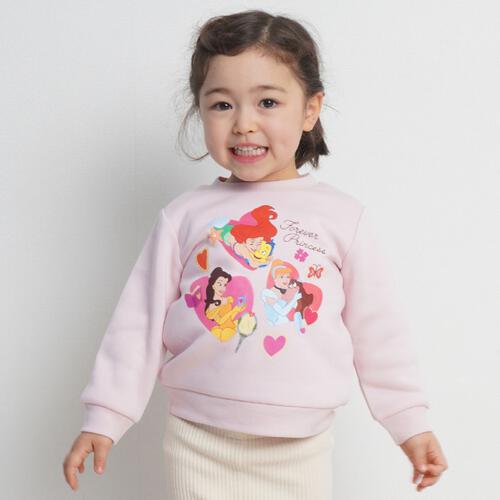 Disney ディズニー プリンセス 長袖デイリートレーナー 起毛 ピンク×90cm ベビーザらス限定