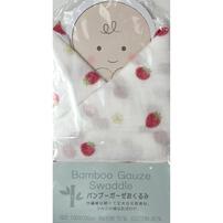 バンブーガーゼ モスリンおくるみイチゴ柄  ベビーザらス限定　